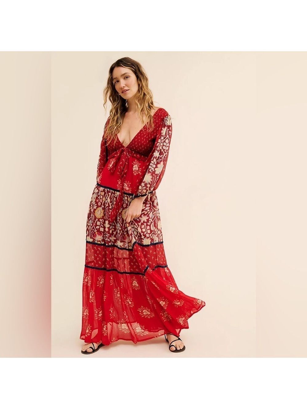 FREE PEOPLE Bali Laurel Maxi Dress In Floral Print Size XS